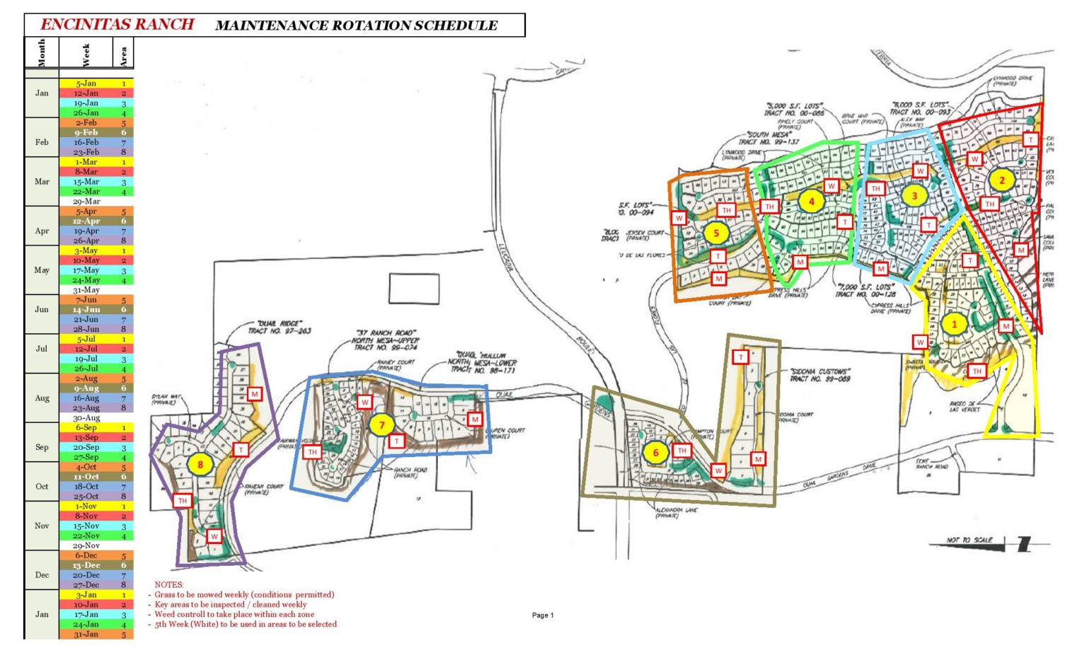 Landscaping Maintenance Rotation Schedule - Encinitas Ranch Community ...