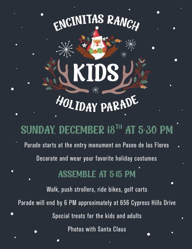 2022 Holiday Kids Parade Encinitas Ranch Community Association