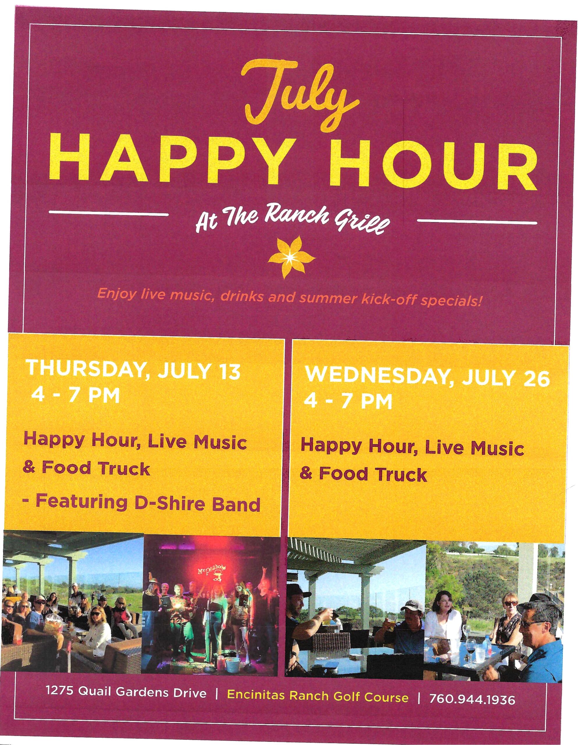 Encinitas Ranch Golf Course Happy Hour Plans for July 2023 Encinitas Ranch Golf Course Happy Hour Plans for July 2023