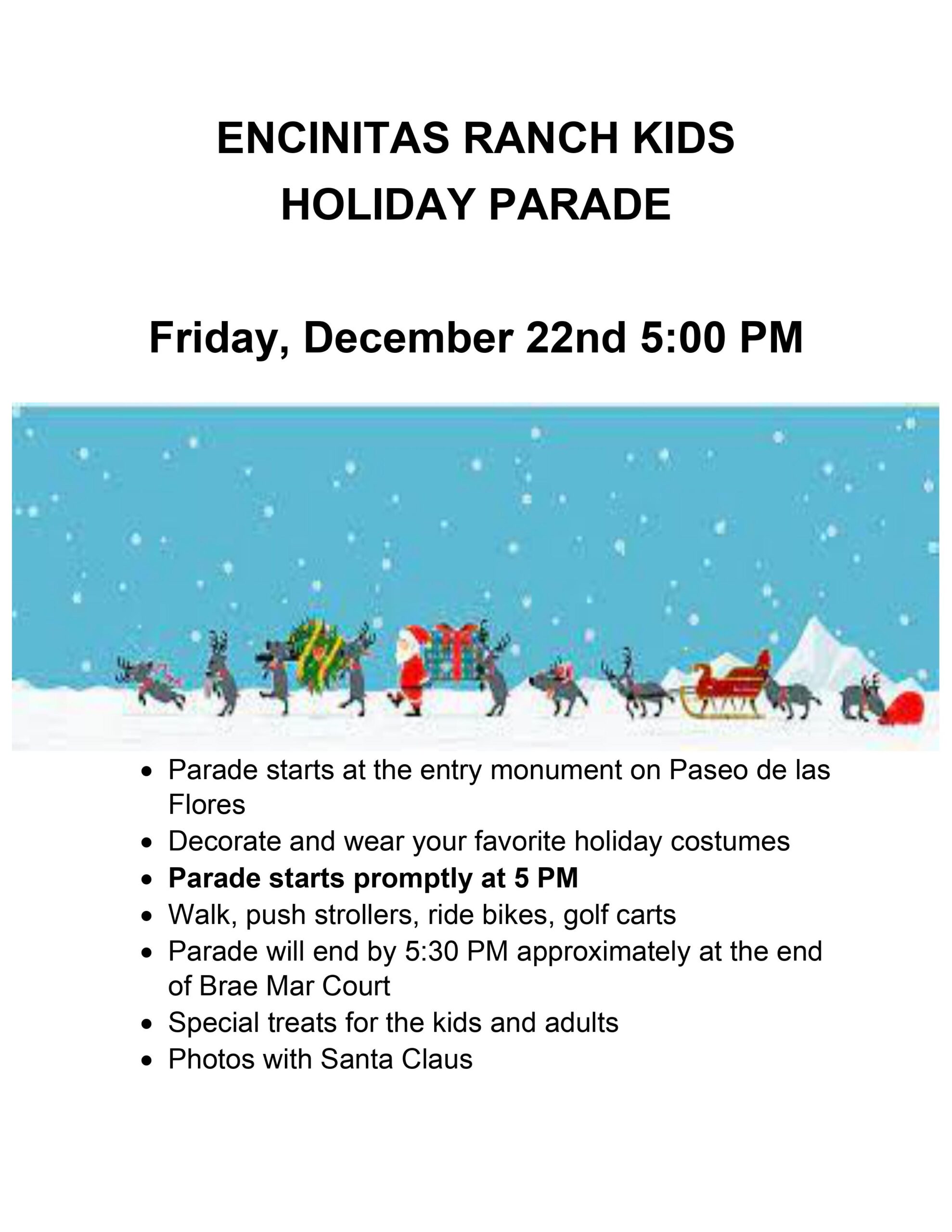 2023 Holiday Kids Parade Encinitas Ranch Community Association
